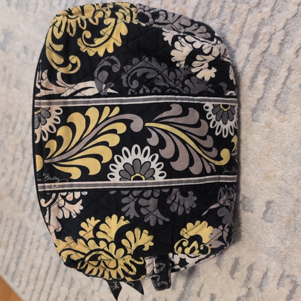 Vera Bradley Black, White, & Lime Green Medium-sized Makeup Bag